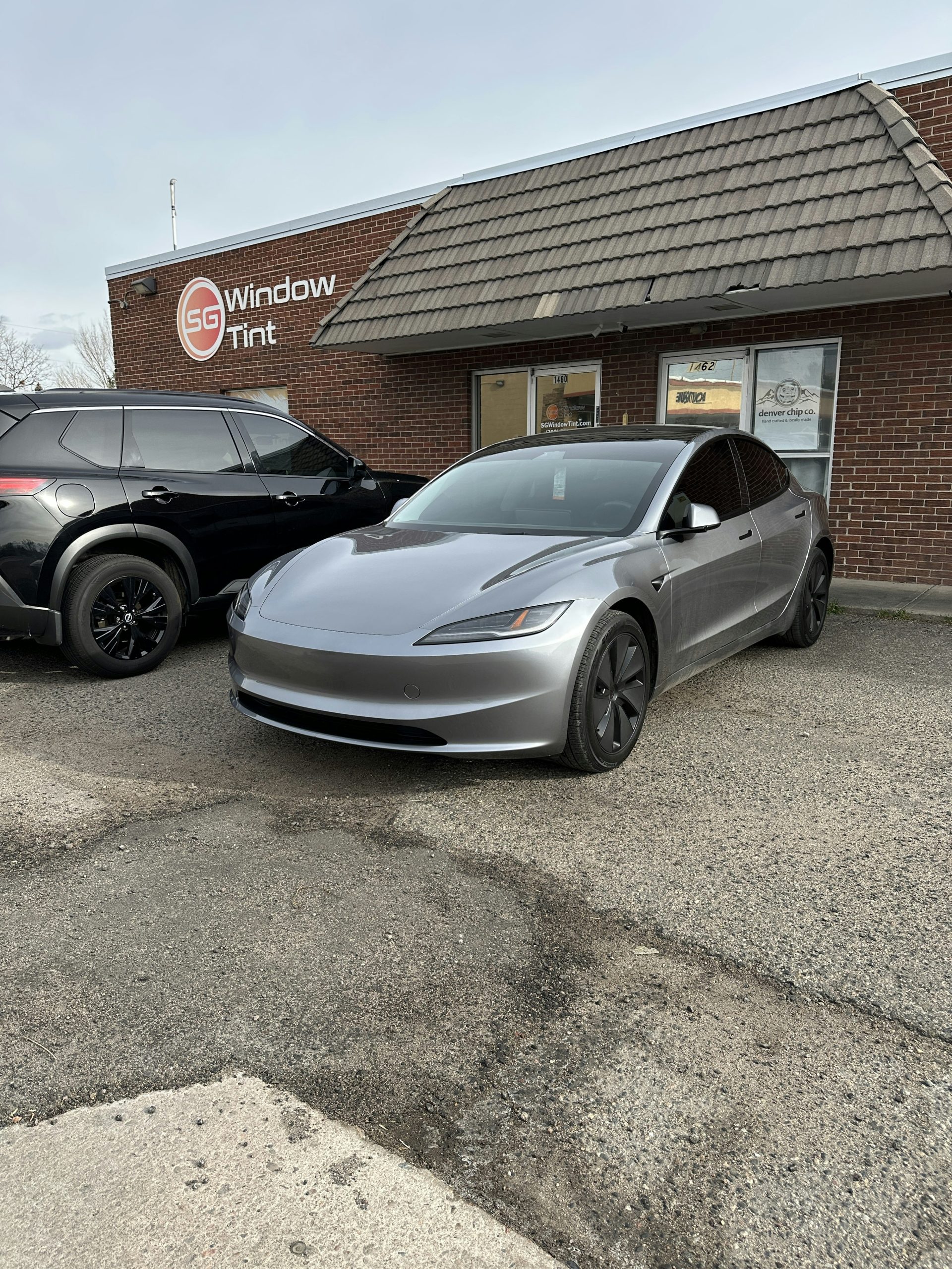 Paint Protection Film and Ceramic Window TInt on a new Tesla Model 3 in Lakewood Colorado