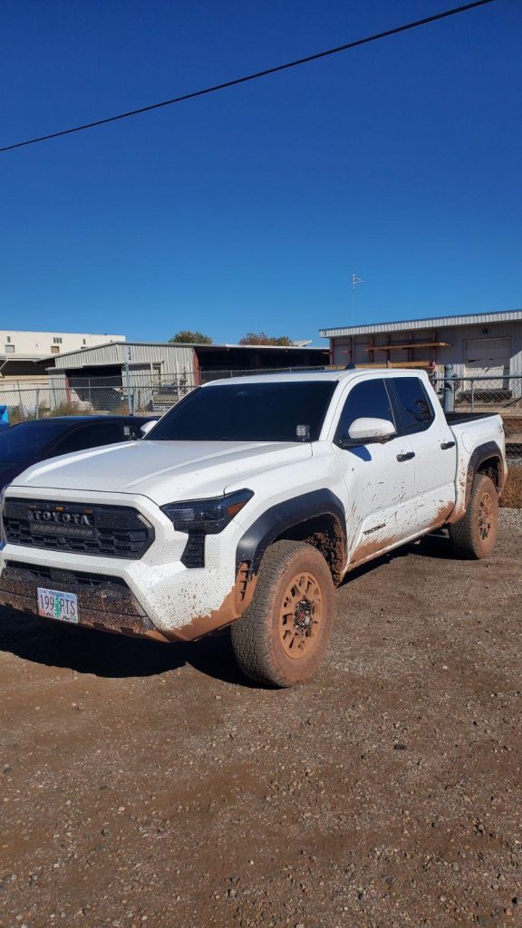 Ceramic Window Tint Installation on White Toyota Tacoma in Lakewood, CO